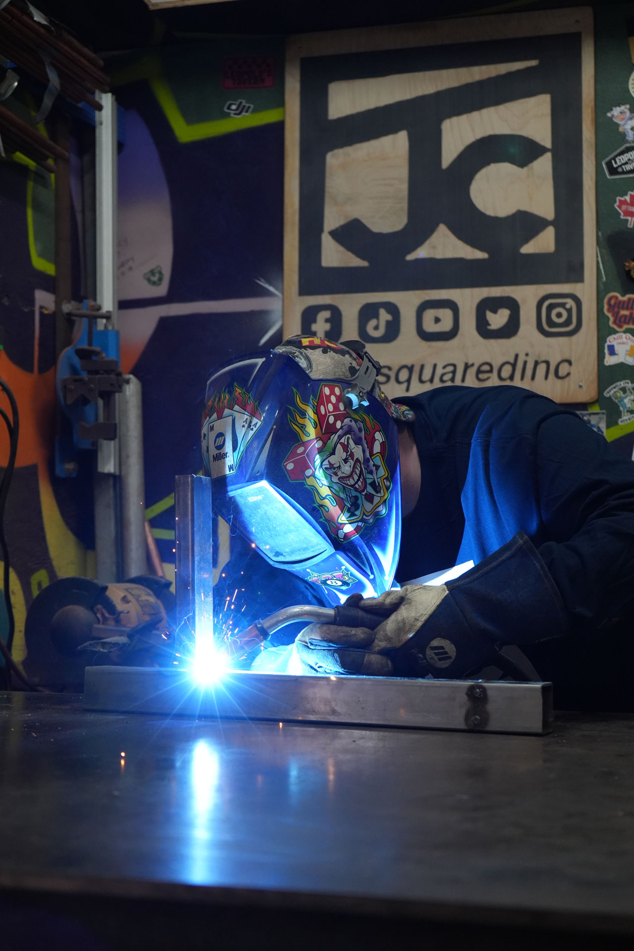 A JC² welding project underway in the real workshop